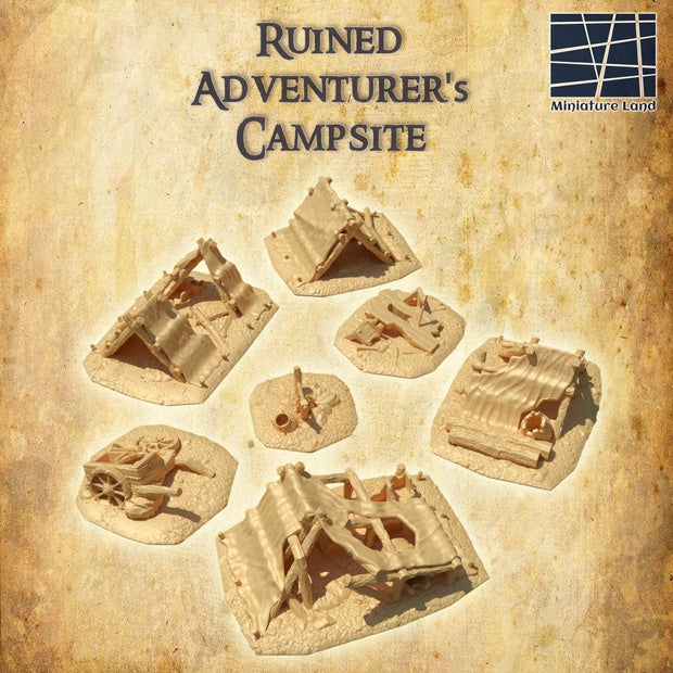 Ruined Adventurer Campsite Unpainted