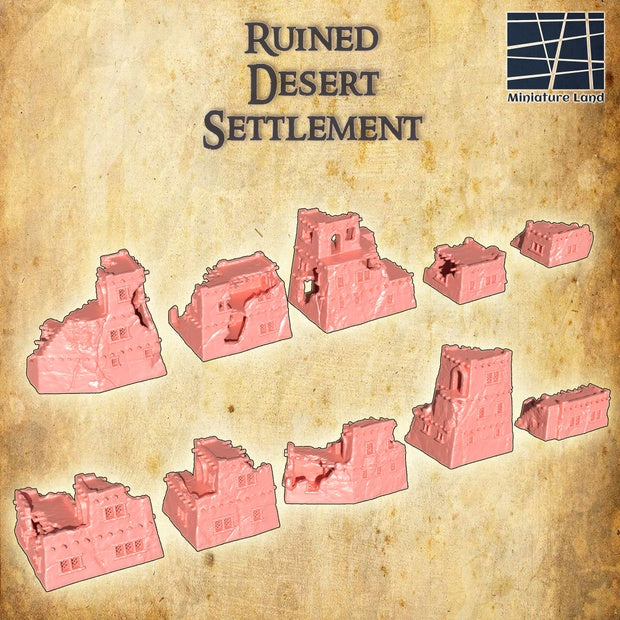 Ruined Desert Settlement Unpainted