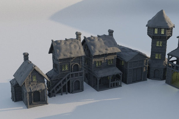 Winter Forest Village Unpainted
