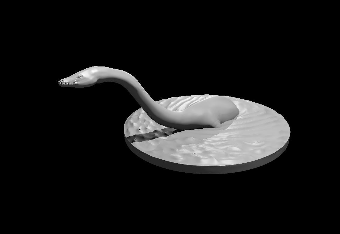 Plesiosaurus Swimming miniature model for D&D - Dungeons and Dragons, Pathfinder and Tabletop RPGs