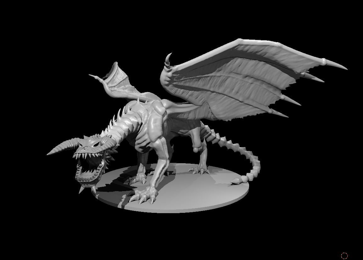 Dracolich Black miniature model for D&D - Dungeons and Dragons, Pathfinder and Tabletop RPGs