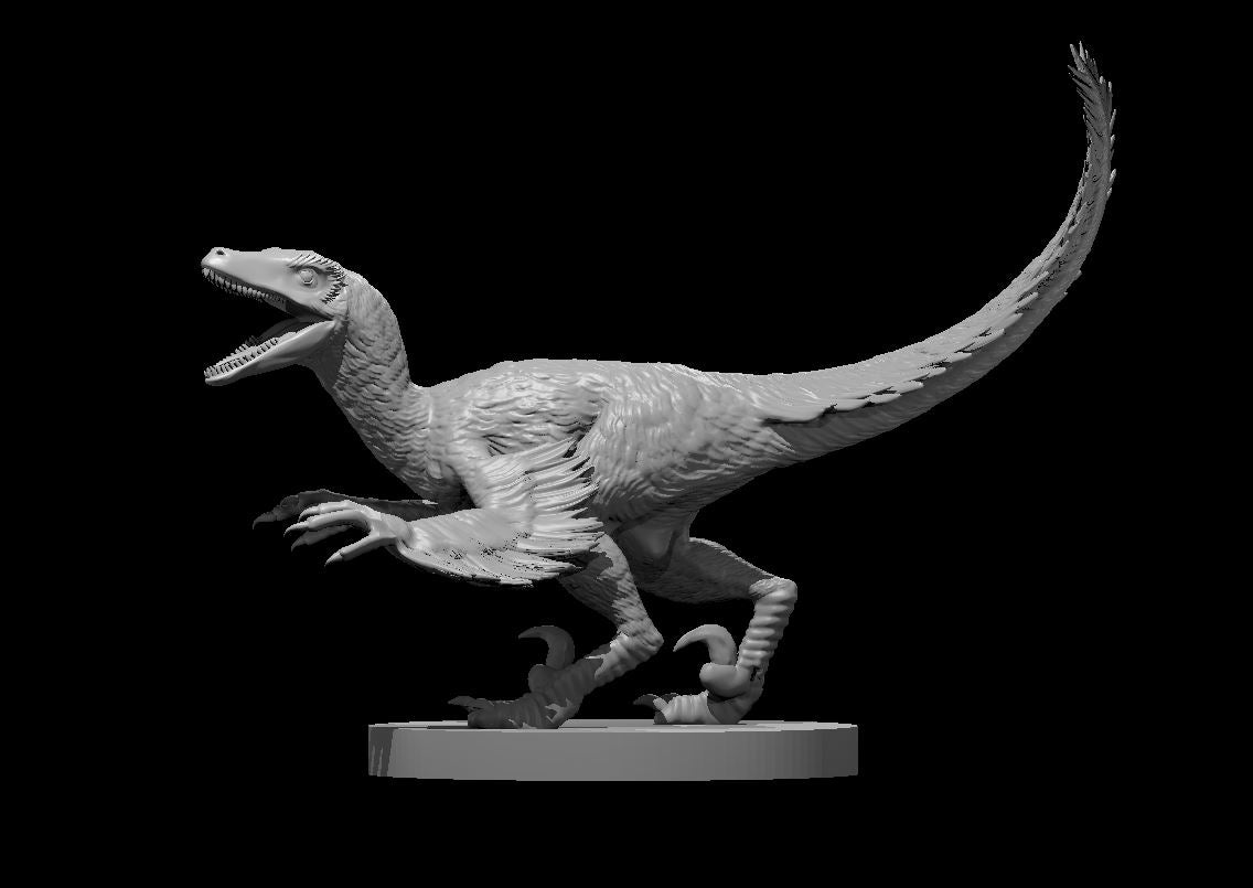 Deinonychus feathered miniature model for D&D - Dungeons and Dragons, Pathfinder and Tabletop RPGs