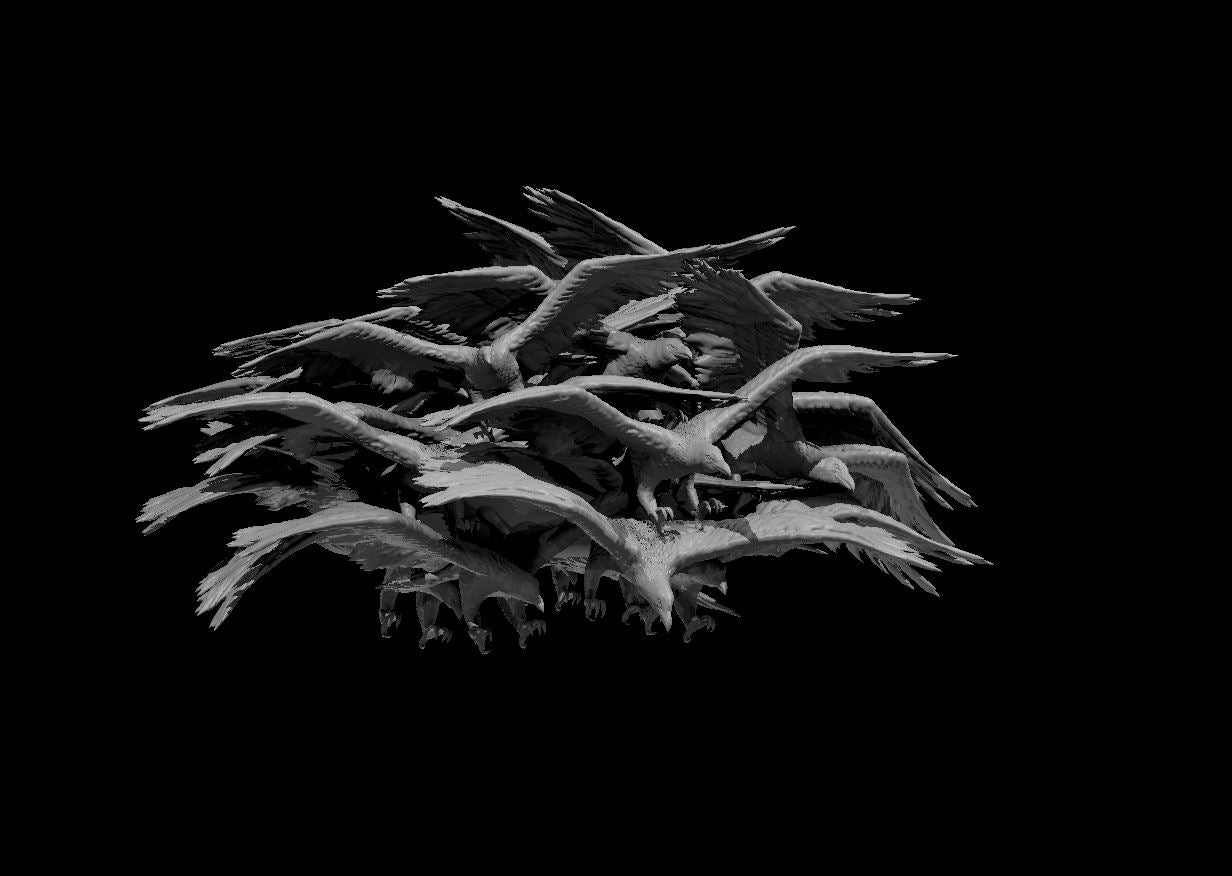 Swarm of Ravens miniature model for D&D - Dungeons and Dragons, Pathfinder and Tabletop RPGs