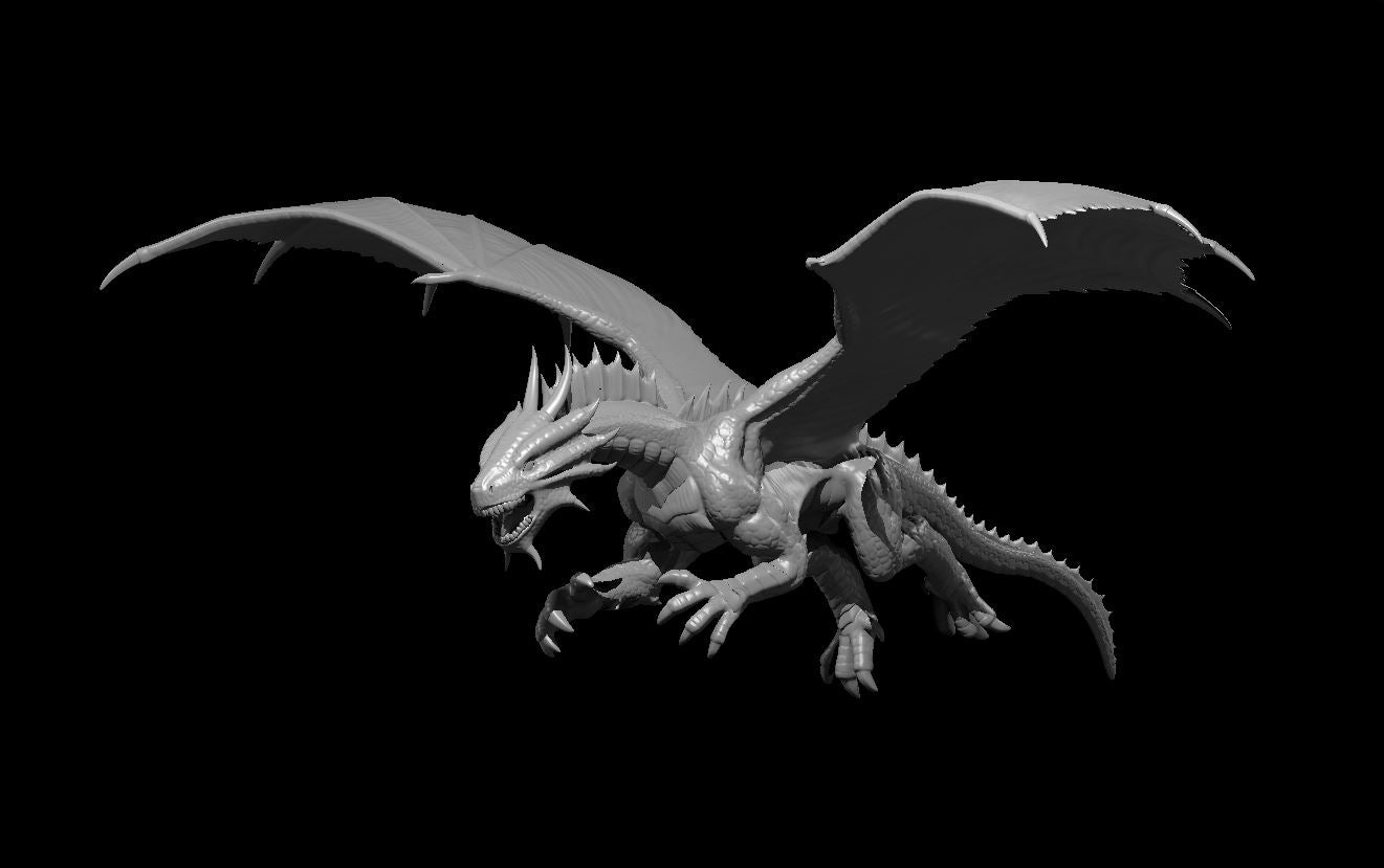 Bronze Dragon Wyrmling Flying miniature model for D&D - Dungeons and Dragons, Pathfinder and Tabletop RPGs