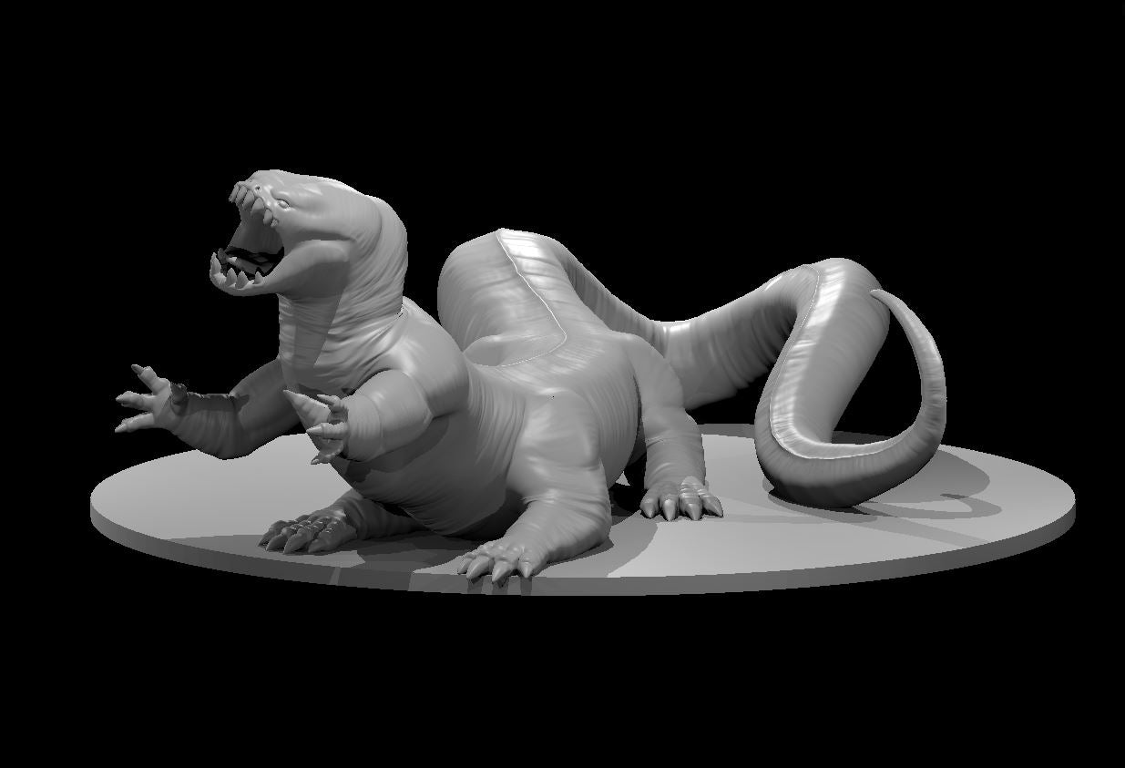 Salamander Frost miniature model for D&D - Dungeons and Dragons, Pathfinder and Tabletop RPGs