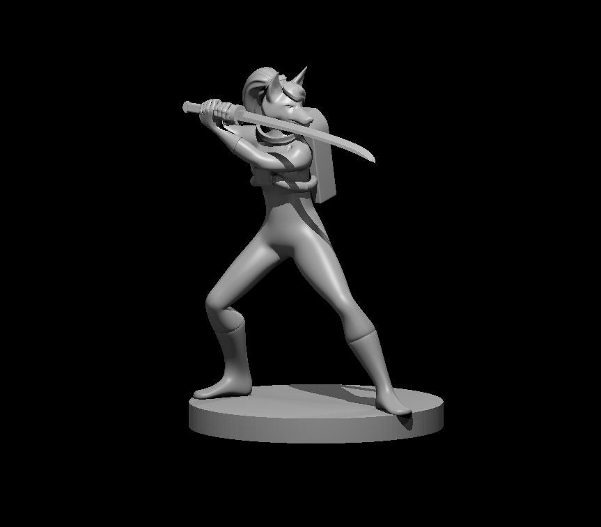 Kitsune Technomancer in Space Suit miniature model for D&D - Dungeons and Dragons, Pathfinder and Tabletop RPGs