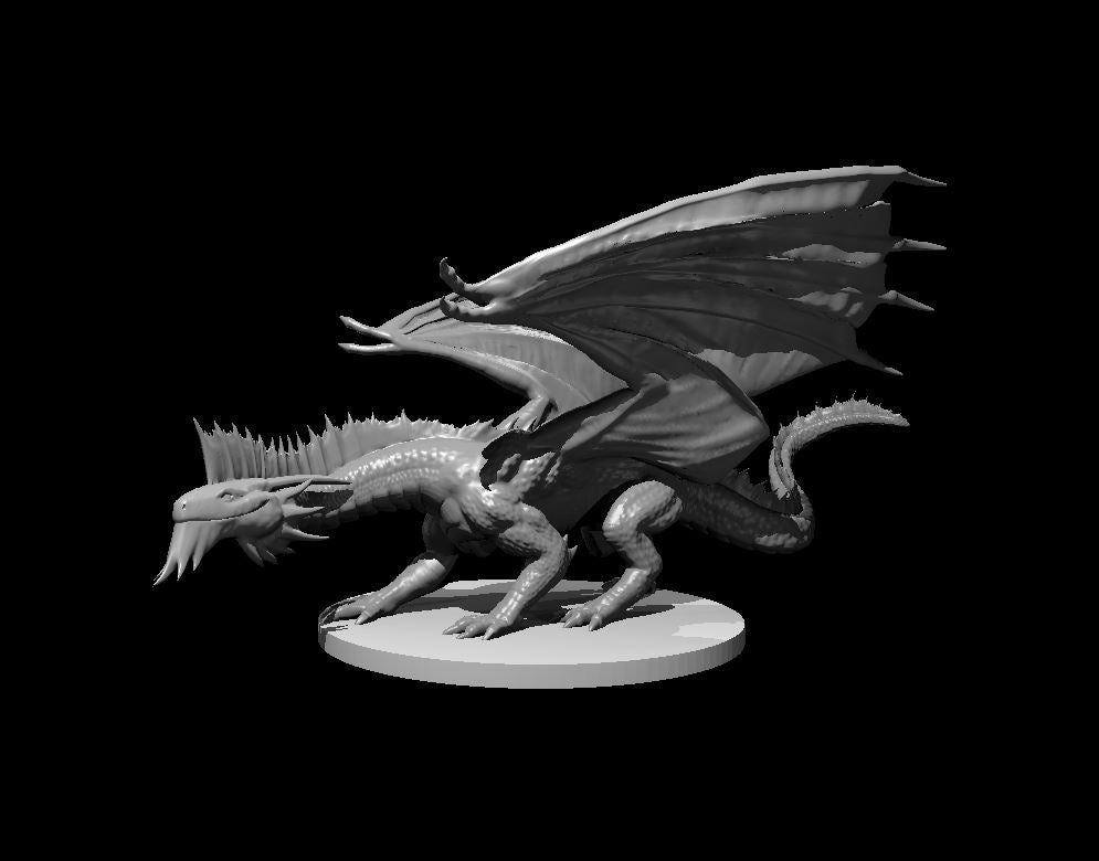 Young Silver Dragon miniature model for D&D - Dungeons and Dragons, Pathfinder and Tabletop RPGs