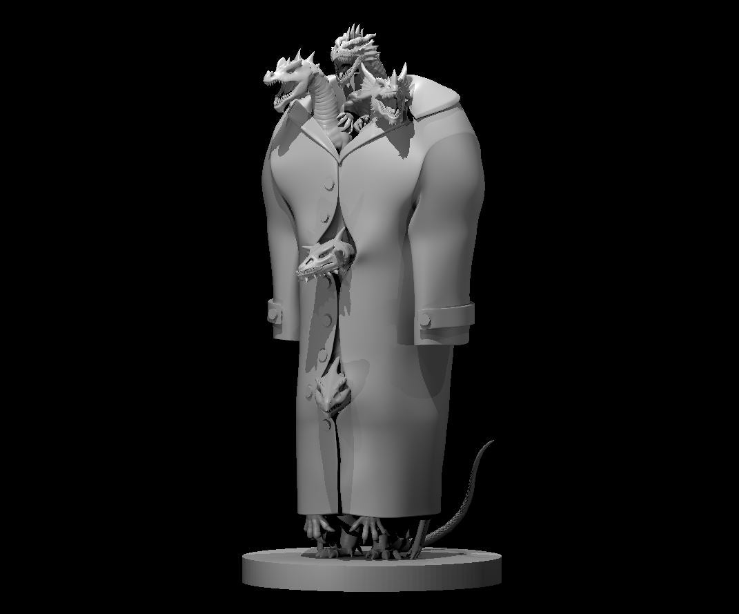 TIAMAT and totally not five Dragons in a trench coat miniature model for D&D - Dungeons and Dragons, Pathfinder and Tabletop RPGs