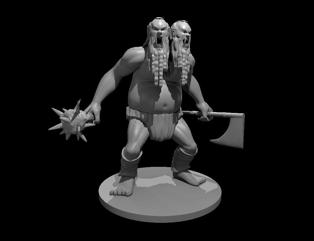 Ettin miniature model for D&D - Dungeons and Dragons, Pathfinder and Tabletop RPGs