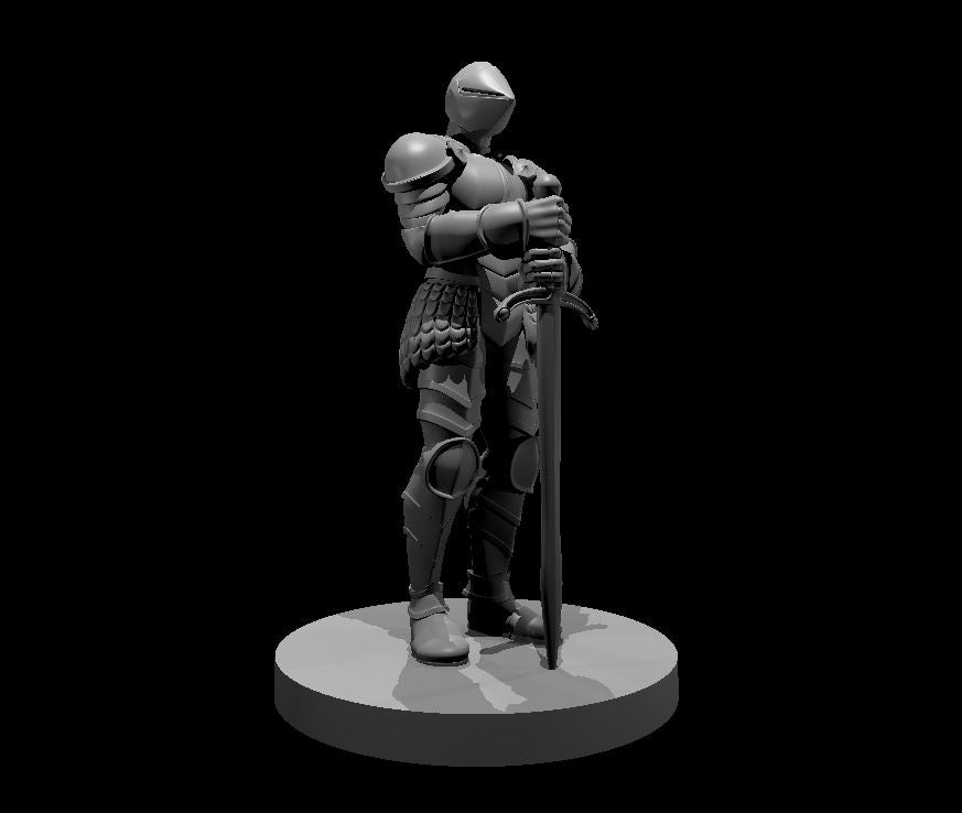 Knight Statue Metal miniature model for D&D - Dungeons and Dragons, Pathfinder and Tabletop RPGs