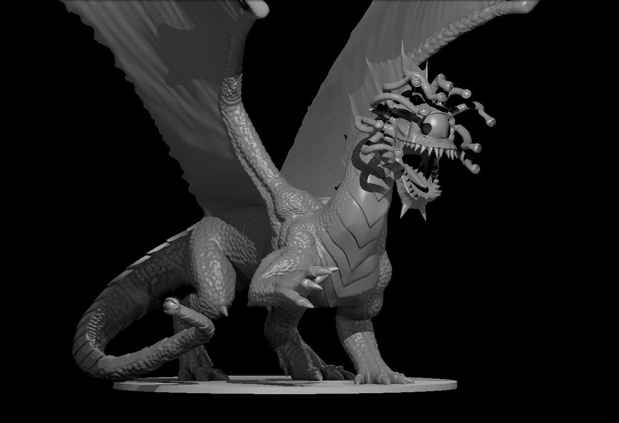 Eye Wyrm miniature model for D&D - Dungeons and Dragons, Pathfinder and Tabletop RPGs
