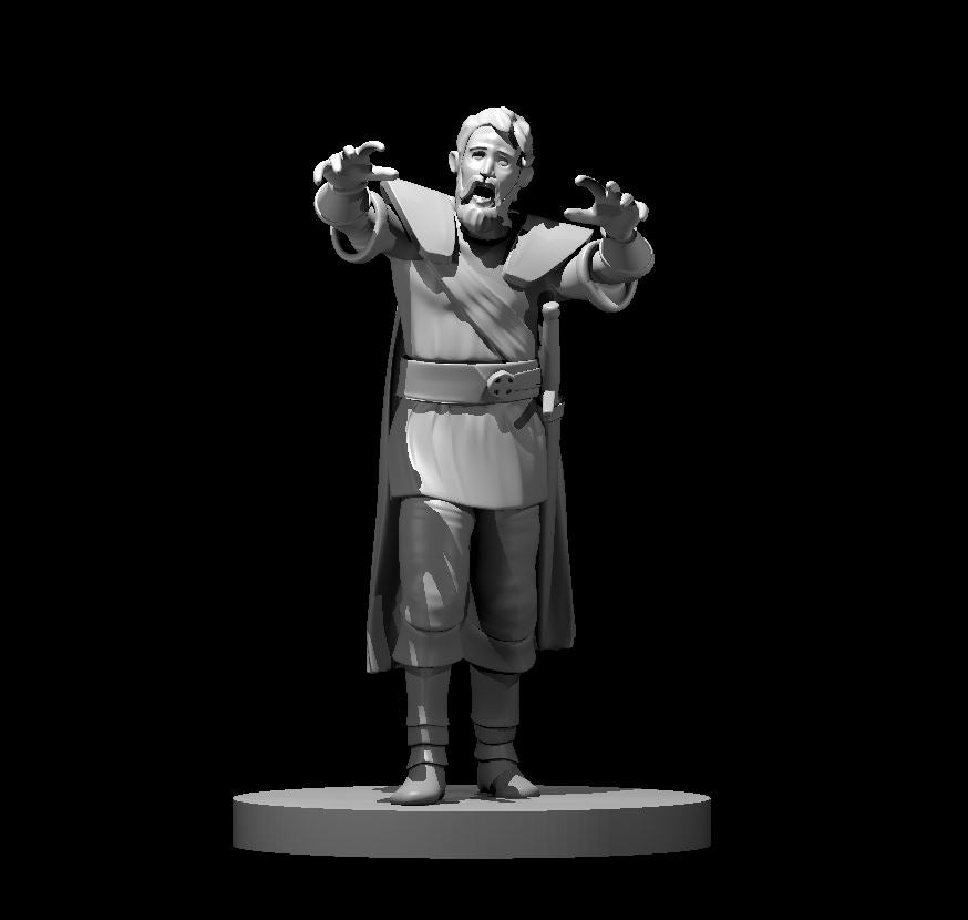 Ghost Male miniature model for D&D - Dungeons and Dragons, Pathfinder and Tabletop RPGs