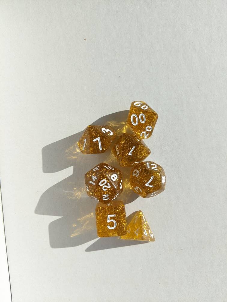 Gold Rush Glitter Dice Set