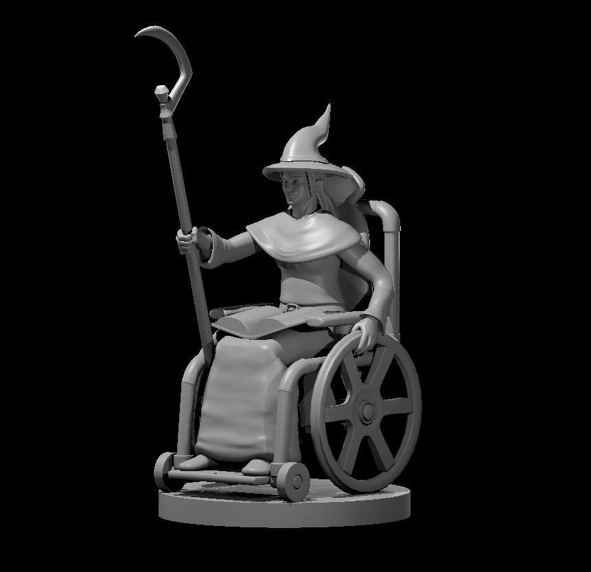 Wizard with Wheelchair Miniature