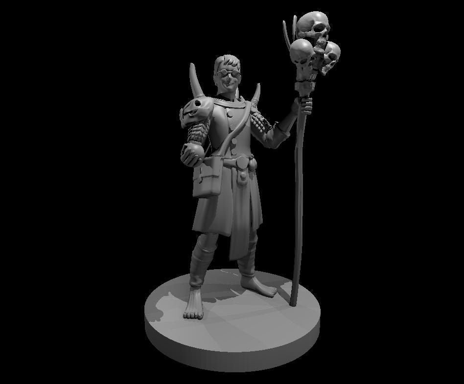 Warlock with Skull Staff Miniature