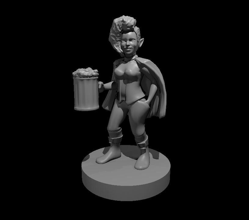 Halfling with Ale Miniature Female
