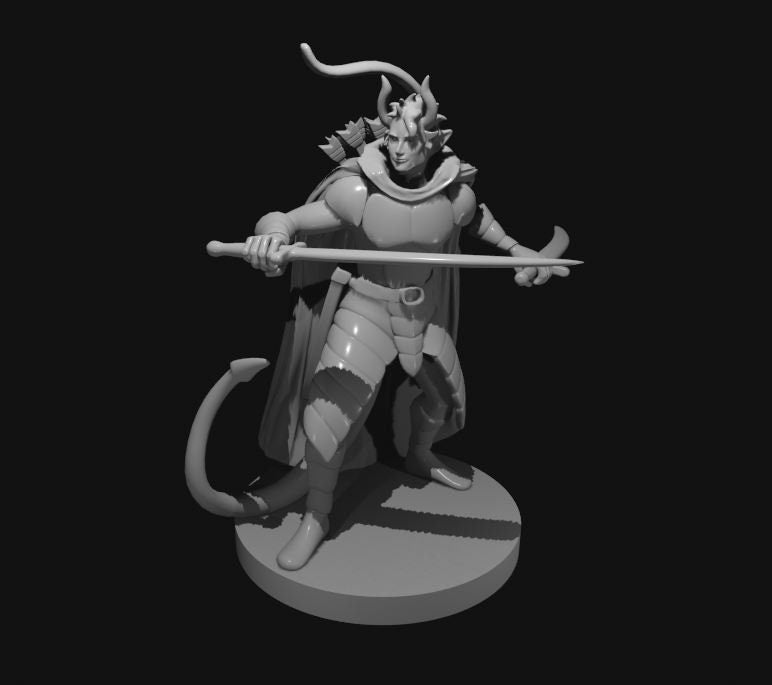 Tiefling Ranger with Swords Miniature