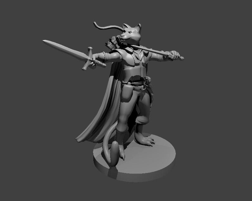 Tabaxi with Swords Miniature