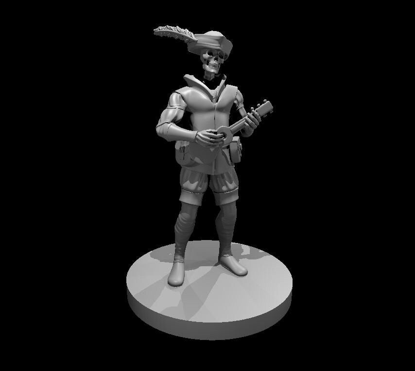 Skeleton Bard Miniature