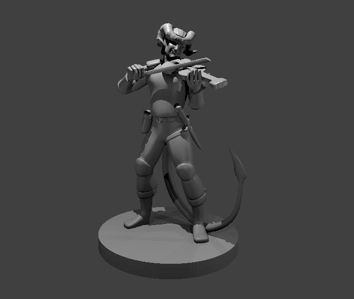 Tiefling Bard with Fiddle Miniature