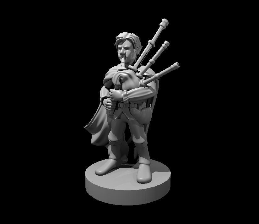 Gnome Bard with Bagpipes Miniature