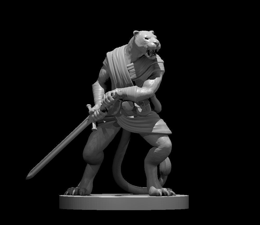 Leonin Barbarian Female Miniature