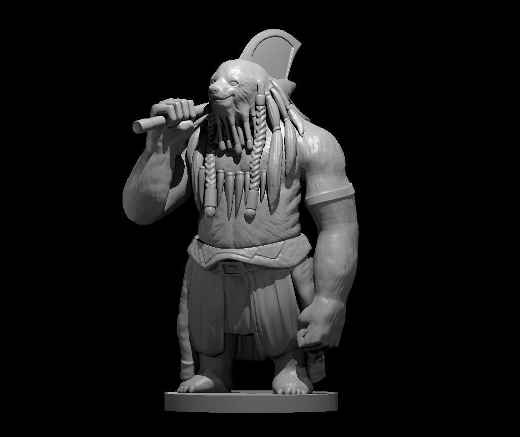 Slothfolk Barbarian Miniature