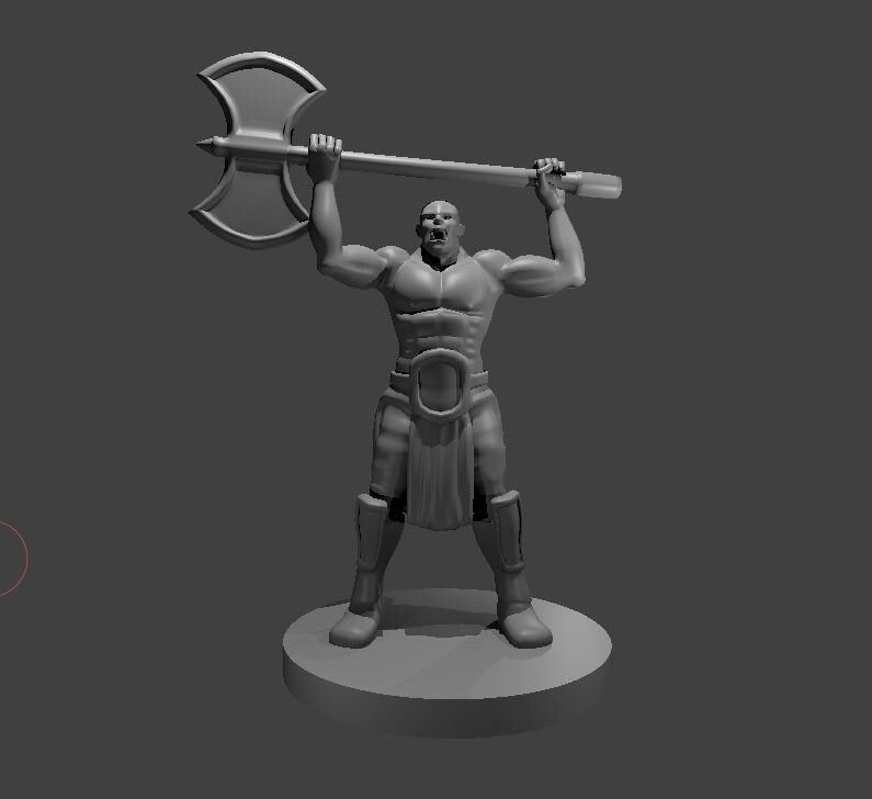 Half Orc Barbarian Miniature
