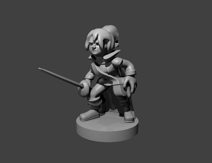 Halfling Female Rogue Swashbuckler Miniature