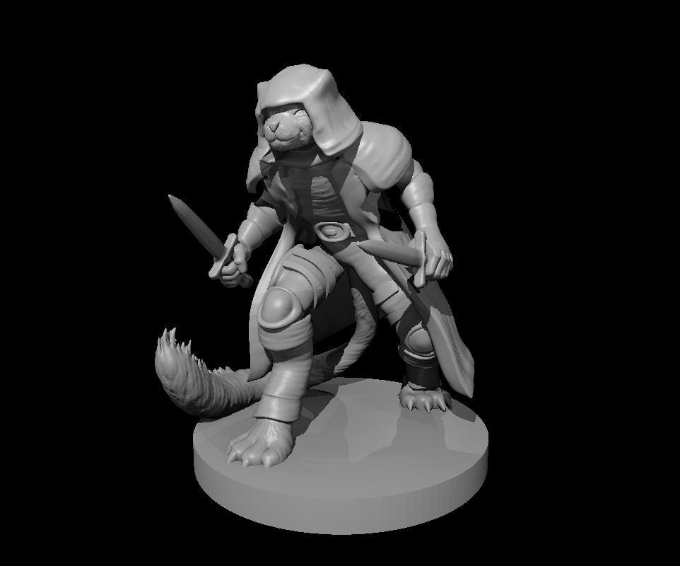 Tabaxi Cloaked Rogue Miniature