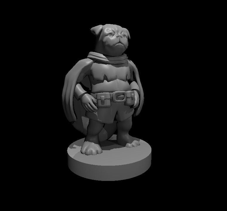 Pug Adventurer Miniature