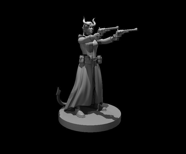 Tiefling Gunslinger Miniature Female