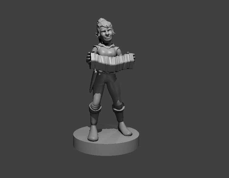 Gnome Bard with Accordian Miniature