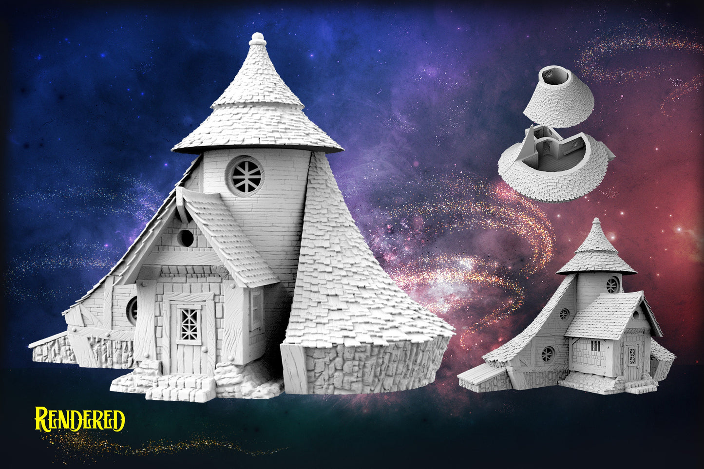 3D Printed 3 Storey Wizards House with Playable interior