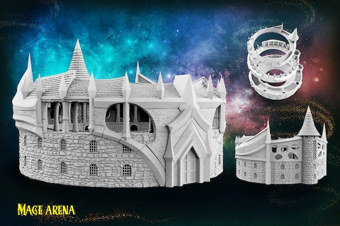3D Printed Huge Arena/ Wizard School with Playable interior