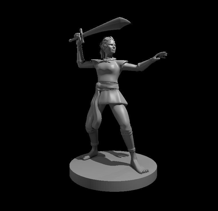 Azaka Stormfang miniature model for D&D - Dungeons and Dragons, Pathfinder and Tabletop RPGs