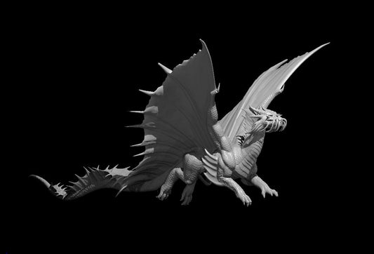 Ancient Gold Dragon Flying miniature model for D&D - Dungeons and Dragons, Pathfinder and Tabletop RPGs