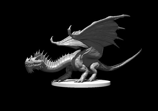 Green Dragon Young miniature model for D&D - Dungeons and Dragons, Pathfinder and Tabletop RPGs