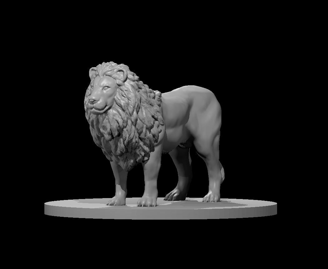 Lion miniature model for D&D - Dungeons and Dragons, Pathfinder and Tabletop RPGs