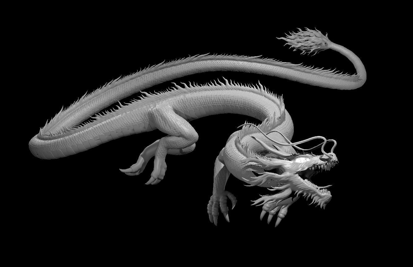 Chinese Dragon miniature model for D&D - Dungeons and Dragons, Pathfinder and Tabletop RPGs