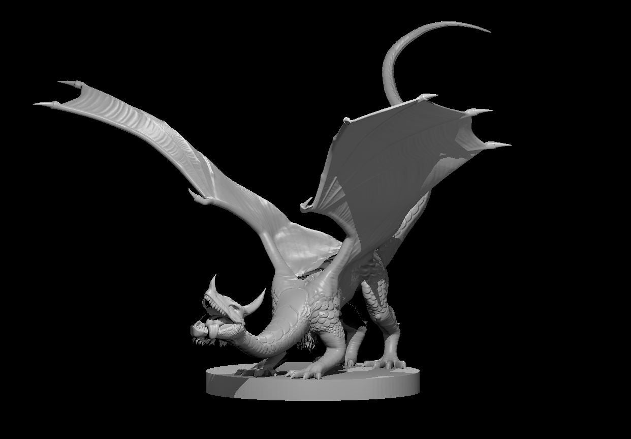 Moonstone Dragon Wyrmling miniature model for D&D - Dungeons and Dragons, Pathfinder and Tabletop RPGs