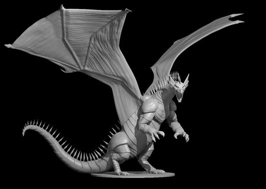 Adult Topaz Dragon miniature model for D&D - Dungeons and Dragons, Pathfinder and Tabletop RPGs