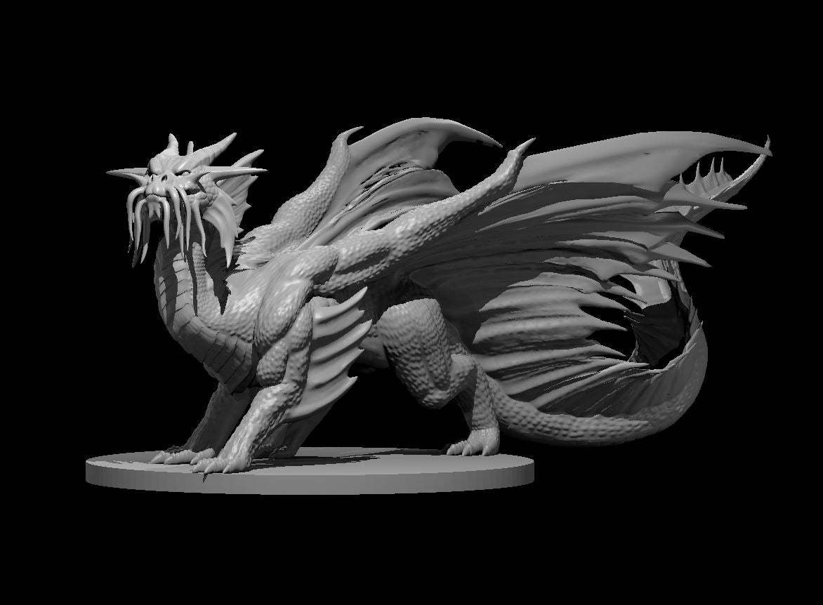 Young Gold Dragon miniature model for D&D - Dungeons and Dragons, Pathfinder and Tabletop RPGs