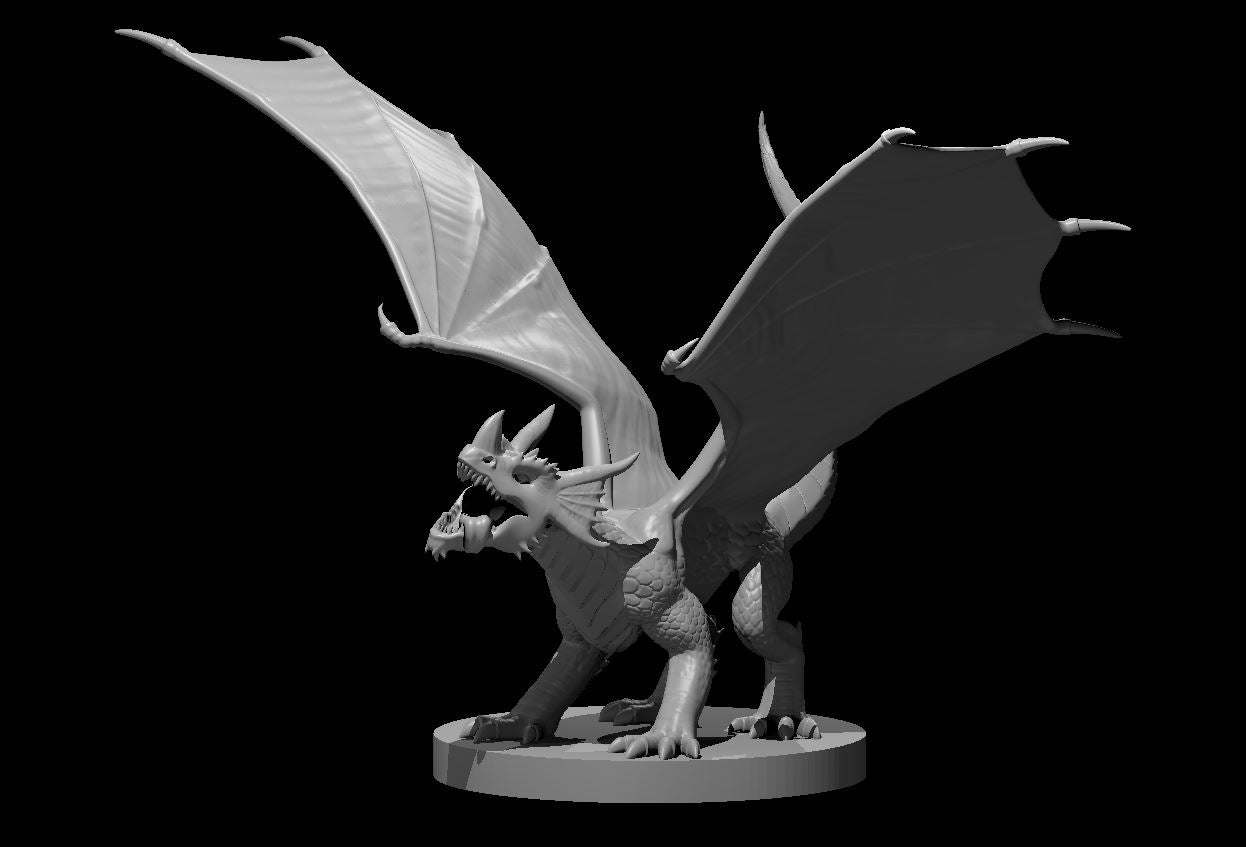 Blue Dragon Wyrmling miniature model for D&D - Dungeons and Dragons, Pathfinder and Tabletop RPGs