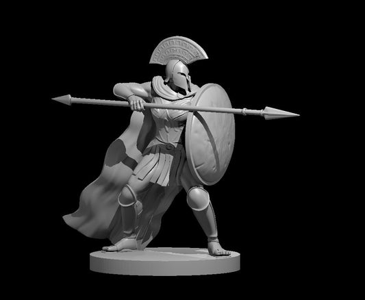 Hoplite Female miniature model for D&D - Dungeons and Dragons, Pathfinder and Tabletop RPGs