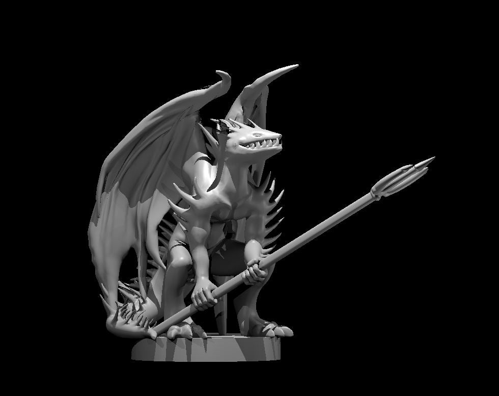 Spined Devil Wings Folded miniature model for D&D - Dungeons and Dragons, Pathfinder and Tabletop RPGs