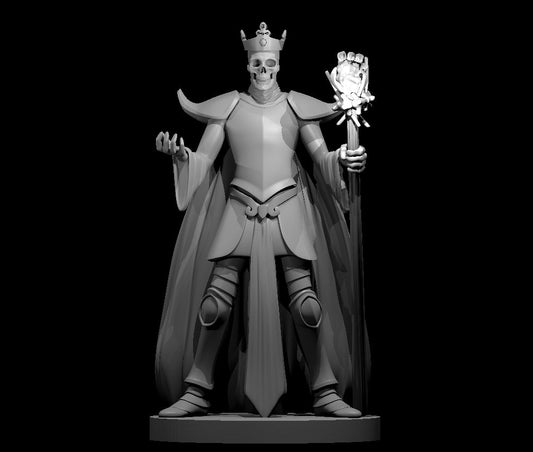 Skeleton King miniature model for D&D - Dungeons and Dragons, Pathfinder and Tabletop RPGs