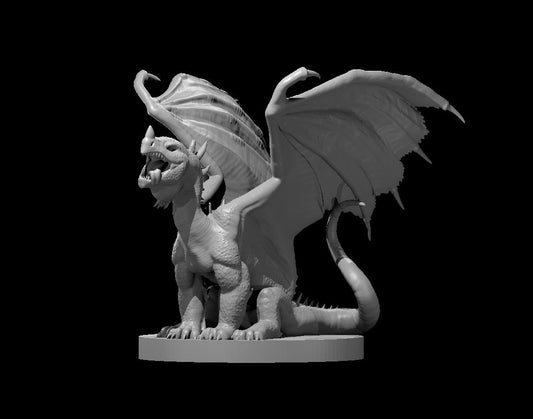 Crystal Dragon Wyrmling miniature model for D&D - Dungeons and Dragons, Pathfinder and Tabletop RPGs