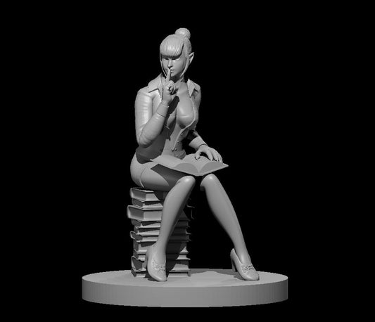 Female Elven Sexy Librarian miniature model for D&D - Dungeons and Dragons, Pathfinder and Tabletop RPGs