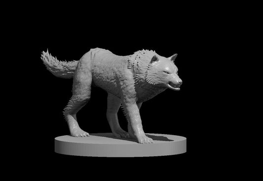 Wolf miniature model for D&D - Dungeons and Dragons, Pathfinder and Tabletop RPGs